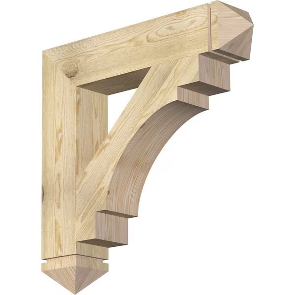 Merced Arts & Crafts Rough Sawn Bracket, Douglas Fir, 6